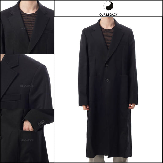 ◆OUR LEGACY◆25FW Robe Overcoat Onyx Black Tech Sateen
