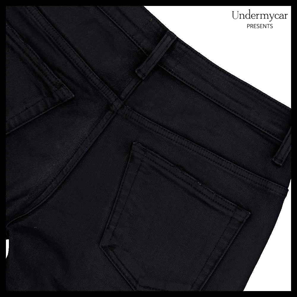 【Undermycar】MU.157 Classic Wax Coated Slim Straight Jeans