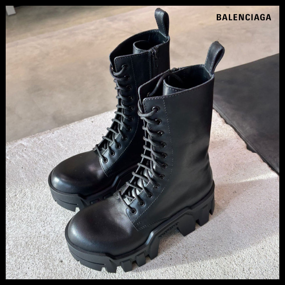 【BALENCIAGA】Bulldozer Lace-Up Boot Black