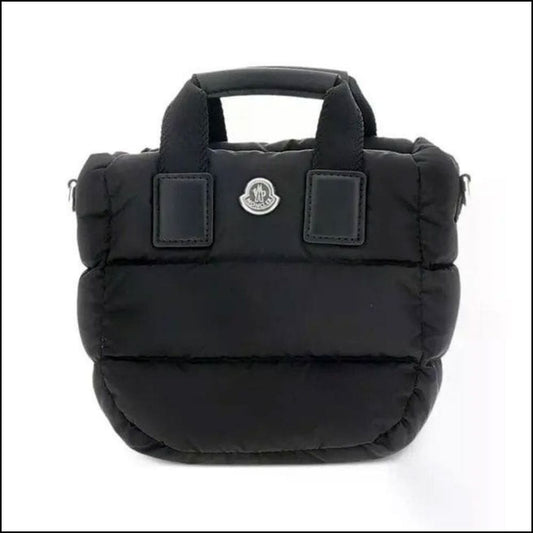 ◆MONCLER◆QUILTED TOP HANDLE SHOPPER BAG BLACK