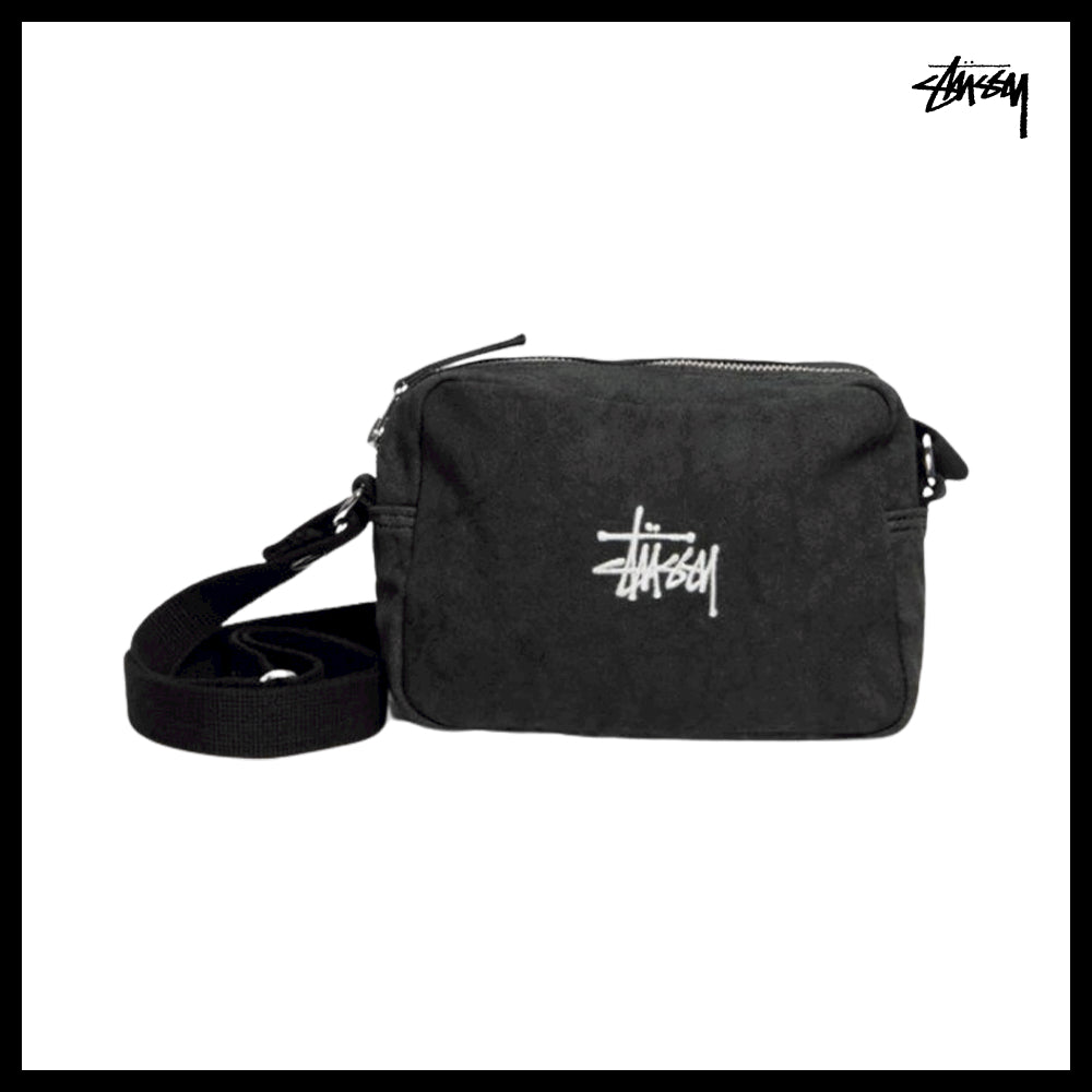 【STUSSY】Stussy Canvas Side Pouch Washed Black