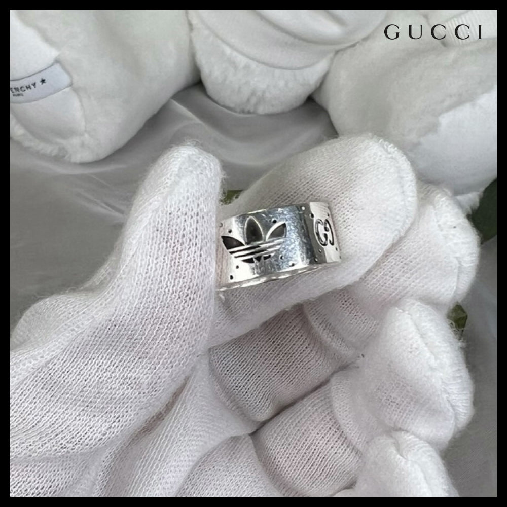 【GUCCI】GUCCI X Adidas Trefoil GG Engraving Sterling Wide