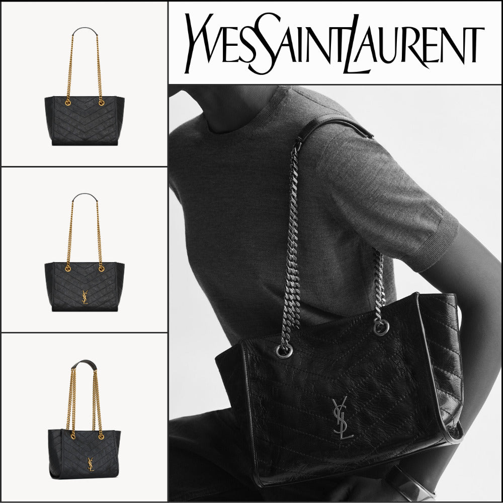【Saint Laurent】Vintage Leather Small Shopping Tote