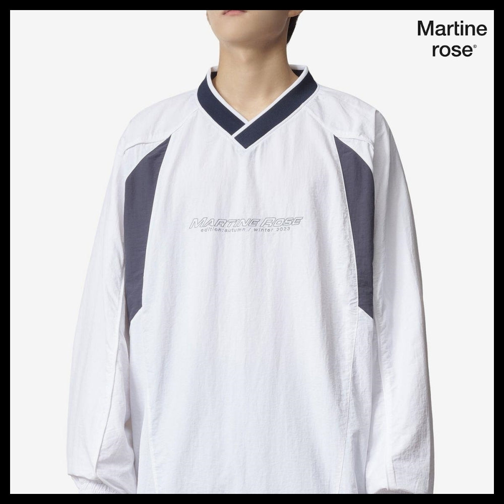 【MARTINE ROSE】LOGO PRINT SWEATSHIRT - WHITE:NAVY