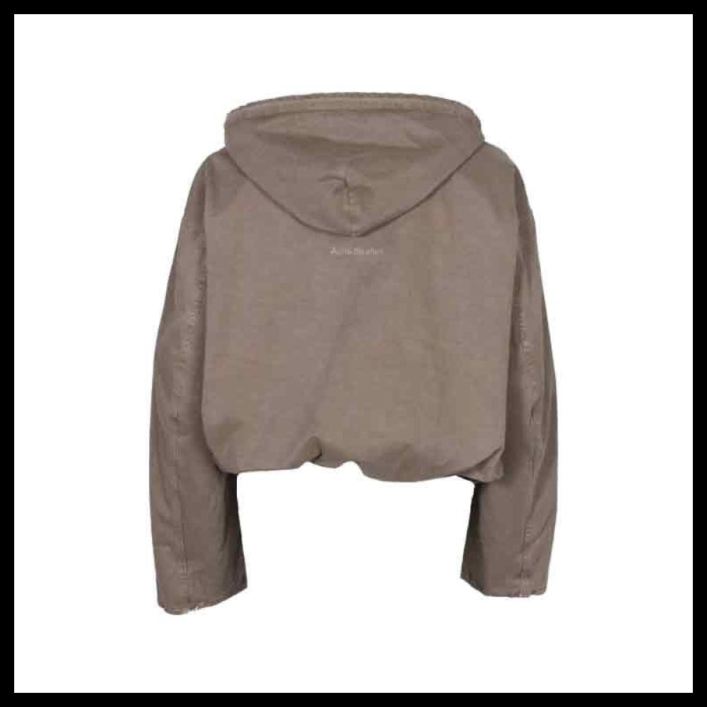 【Acne Studios】Drawstring Zip-Up Hoodie with Back Logo