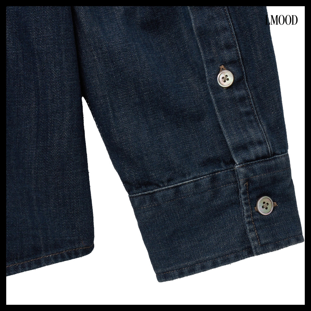 【LMOOD】Burning Denim Cotton Shirt 2 Colors