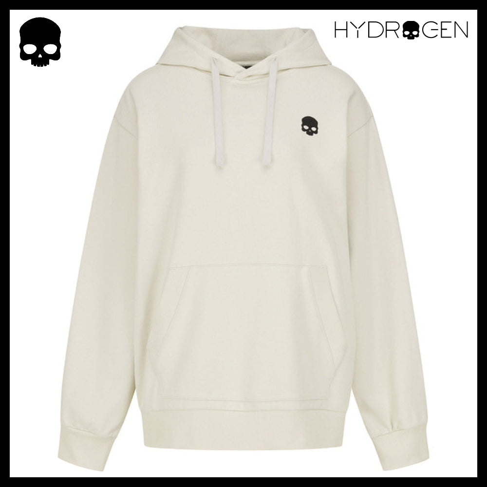【HYDROGEN】UNI BASIC SKULL LOGO HOODIE IVORY