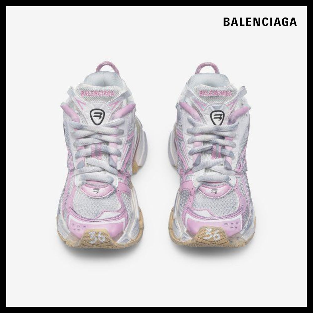 【BALENCIAGA】Women's Runner Sneakers White:Pink