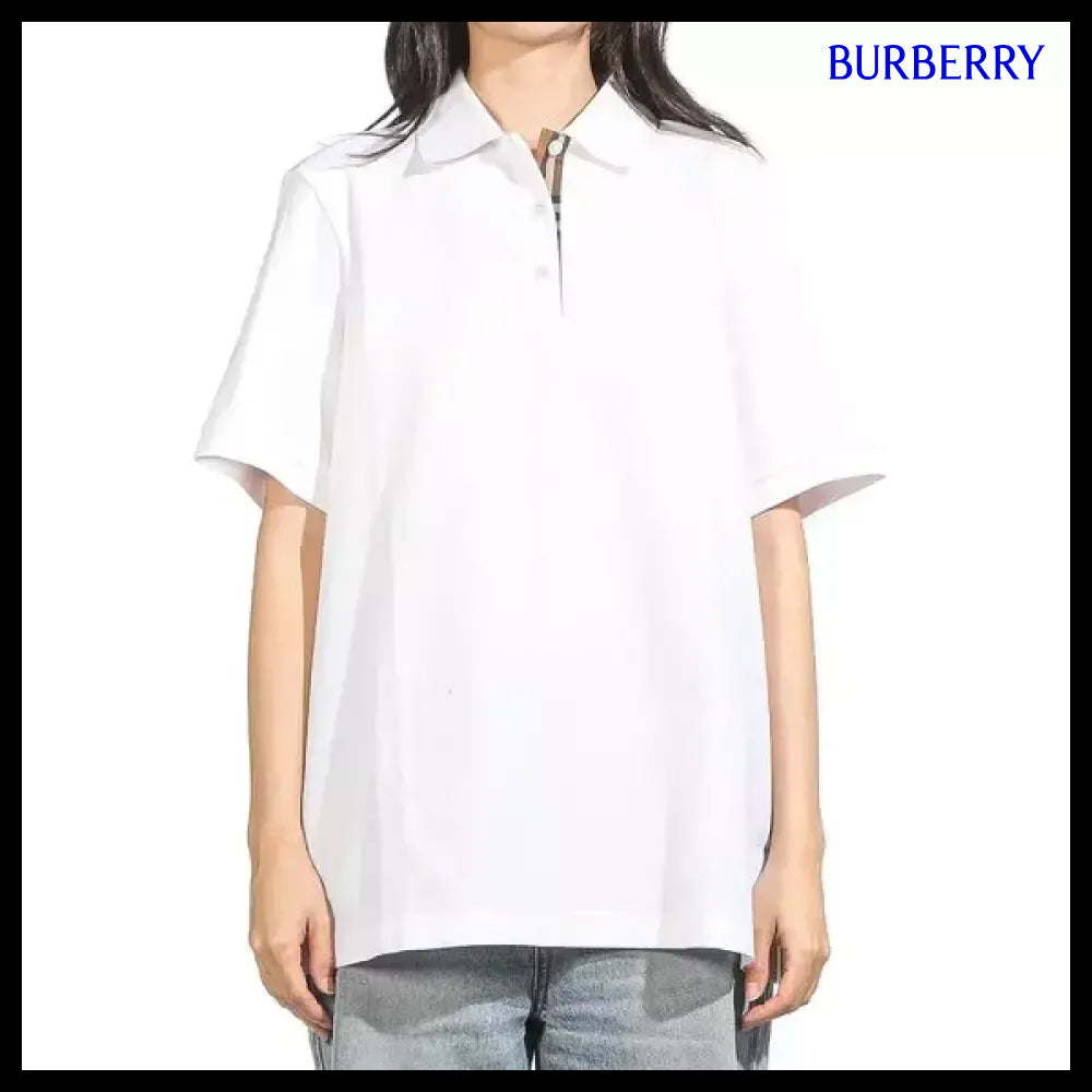 【Burberry】Women’s Collar Short Sleeve T-Shirt