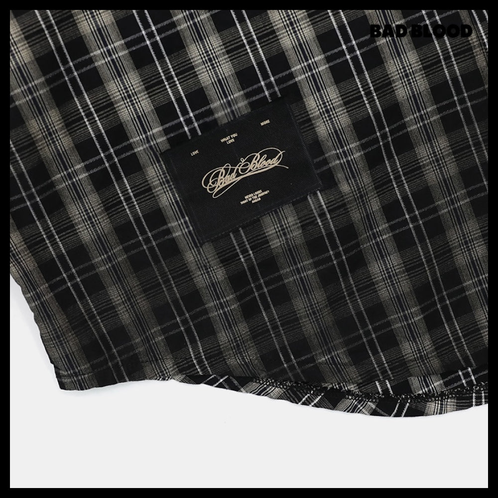 【BADBLOOD】Vintage Billy Check Shirt Large Fit 2colors