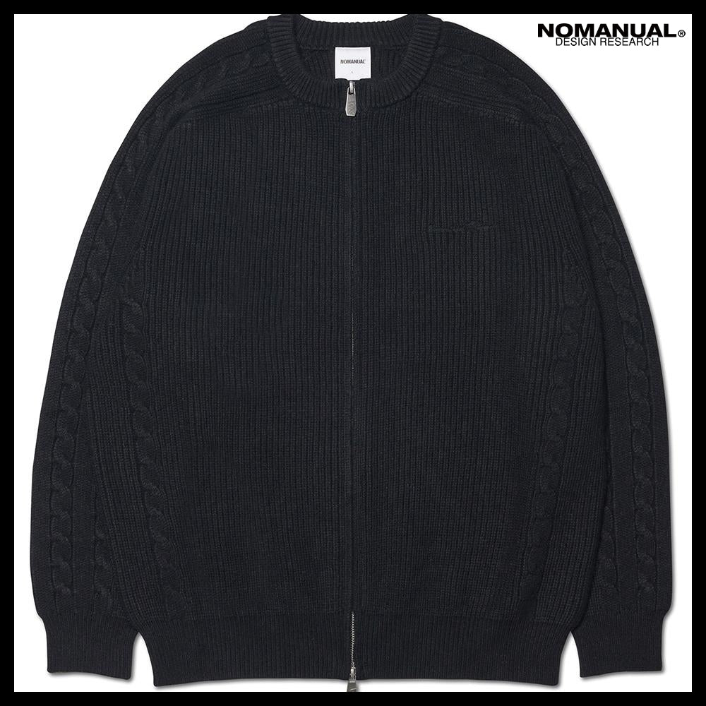 【NOMANUAL】Anomaly Knit Zip-Up Black