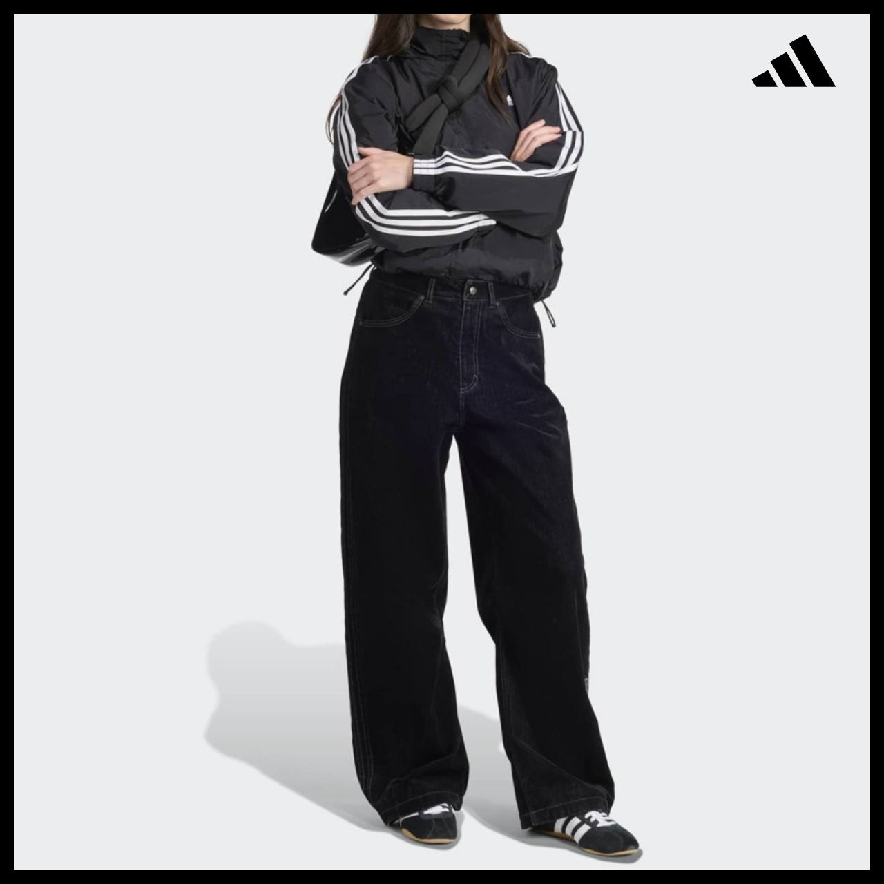 【ADIDAS】Adibreak Black Snap Pants Wide Leg Track Pants