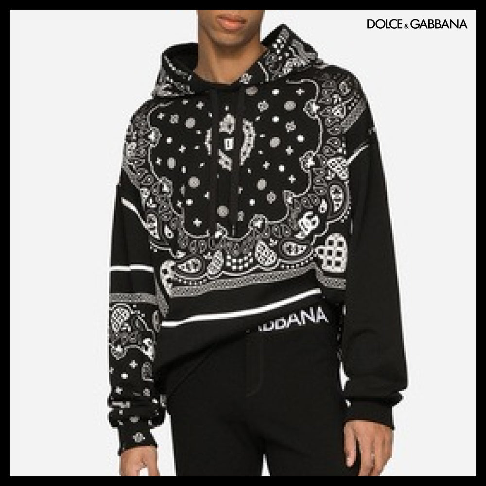【Dolce & Gabbana】BANDANNA-PRINT JERSEY HOODIE