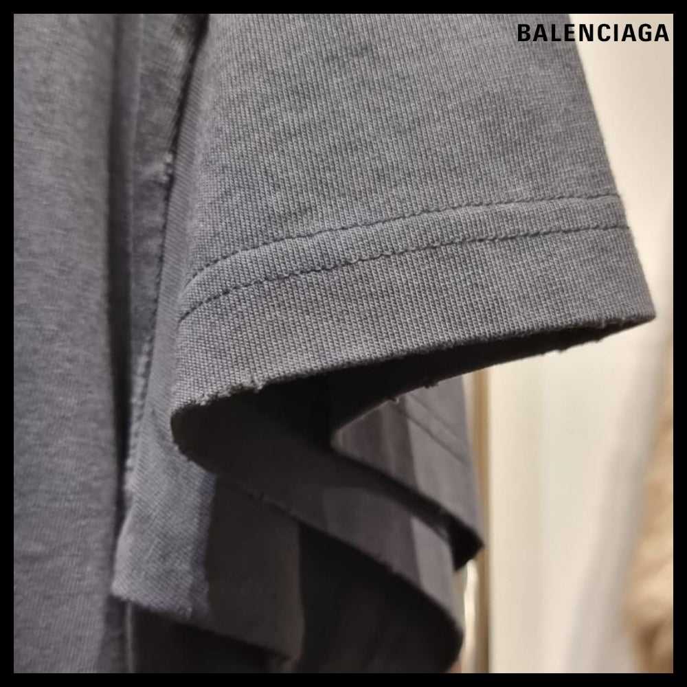 【BALENCIAGA】Oversized T-Shirt Faded Black White