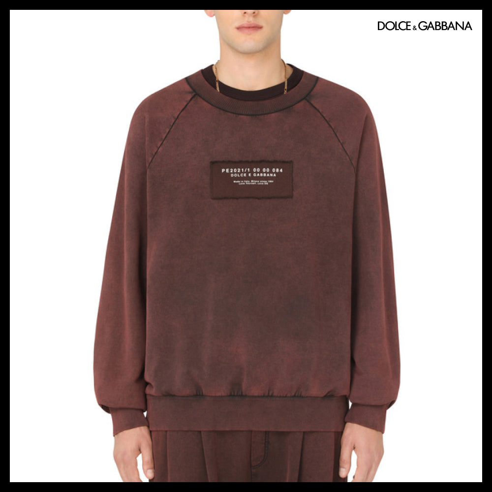 【Dolce&Gabbana】ROUND NECK JERSEY SWEATSHIRT PATCHED