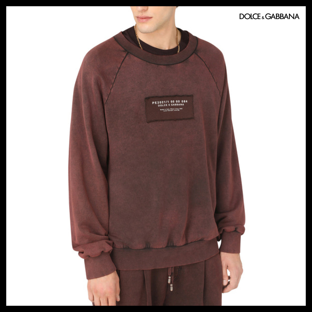 【Dolce&Gabbana】ROUND NECK JERSEY SWEATSHIRT PATCHED