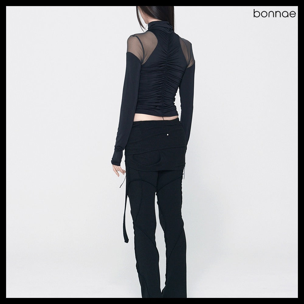 【Bonnae】Women's Angelic Shirring Top 2 Colors