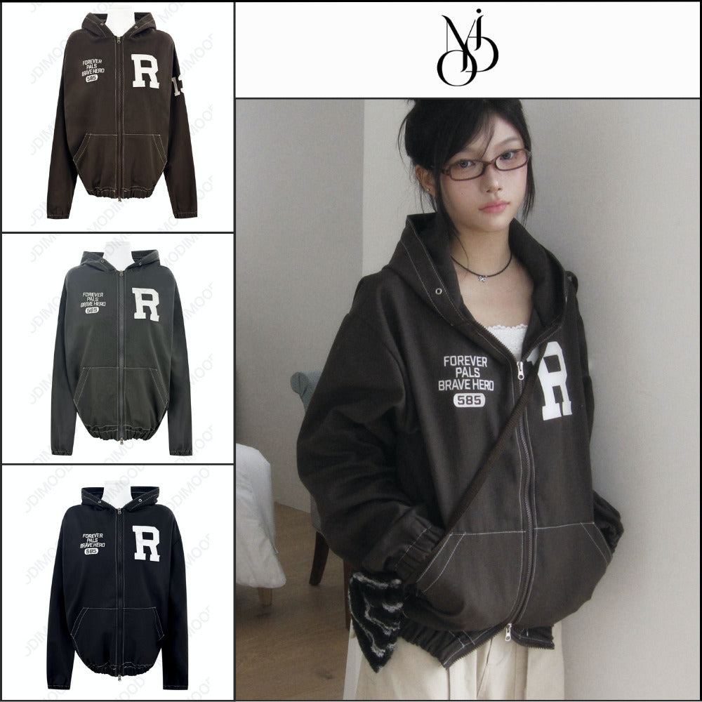 【MODIMOOD】Forward Work Hoodie Zip-Up 3 Colors
