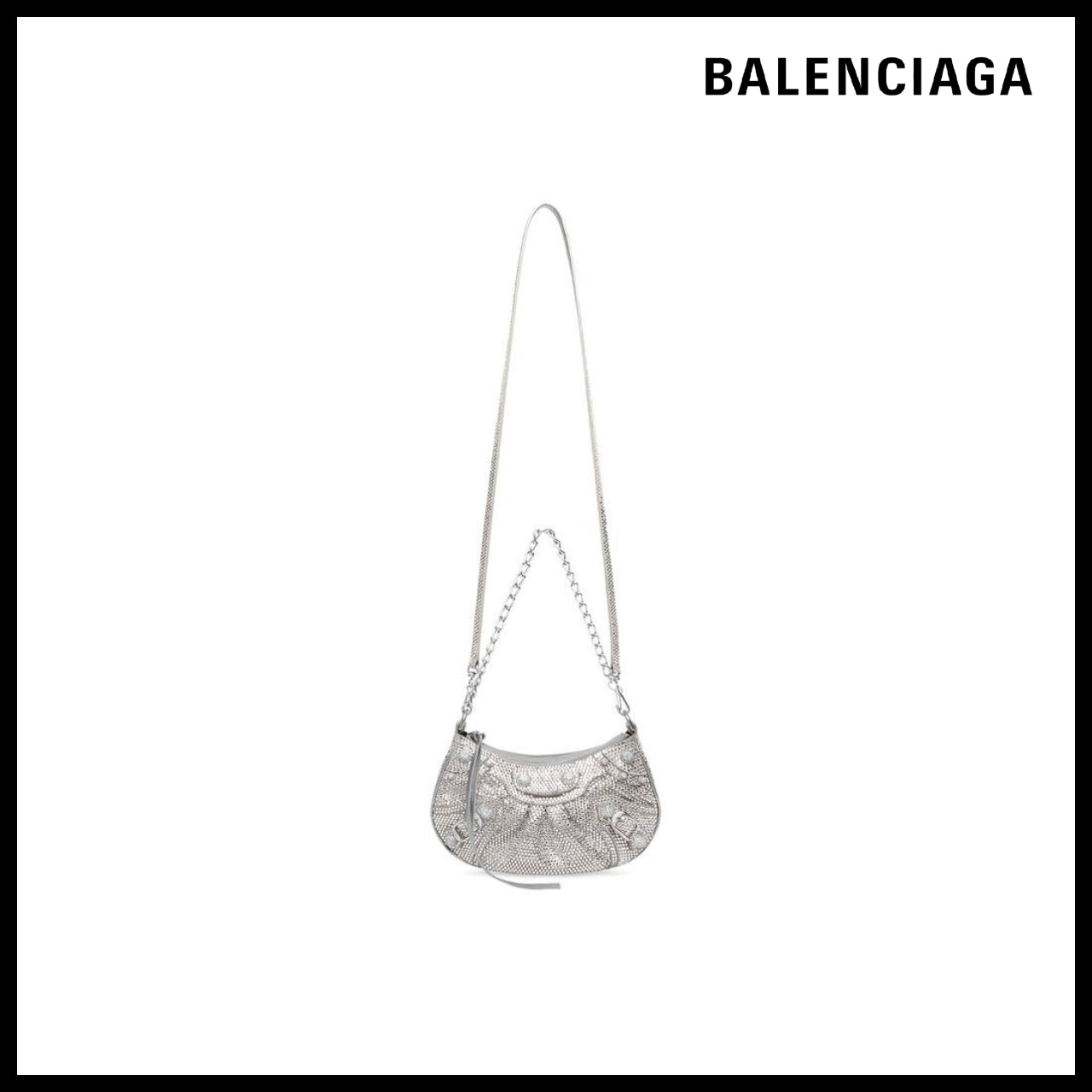 【BALENCIAGA】Le Cagole Mini Bag With Chain And Rhinestones