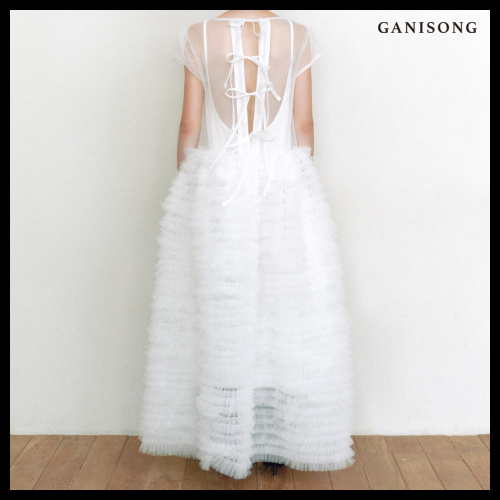 【GANISONG】Bridal Cakewalk Dress White