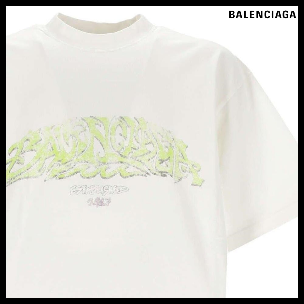 【BALENCIAGA】Medium Fit T-Shirt White Green