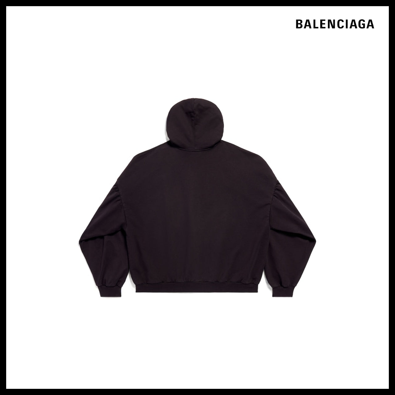 【BALENCIAGA】Sample Sticker Round Hoodie Oversized Black