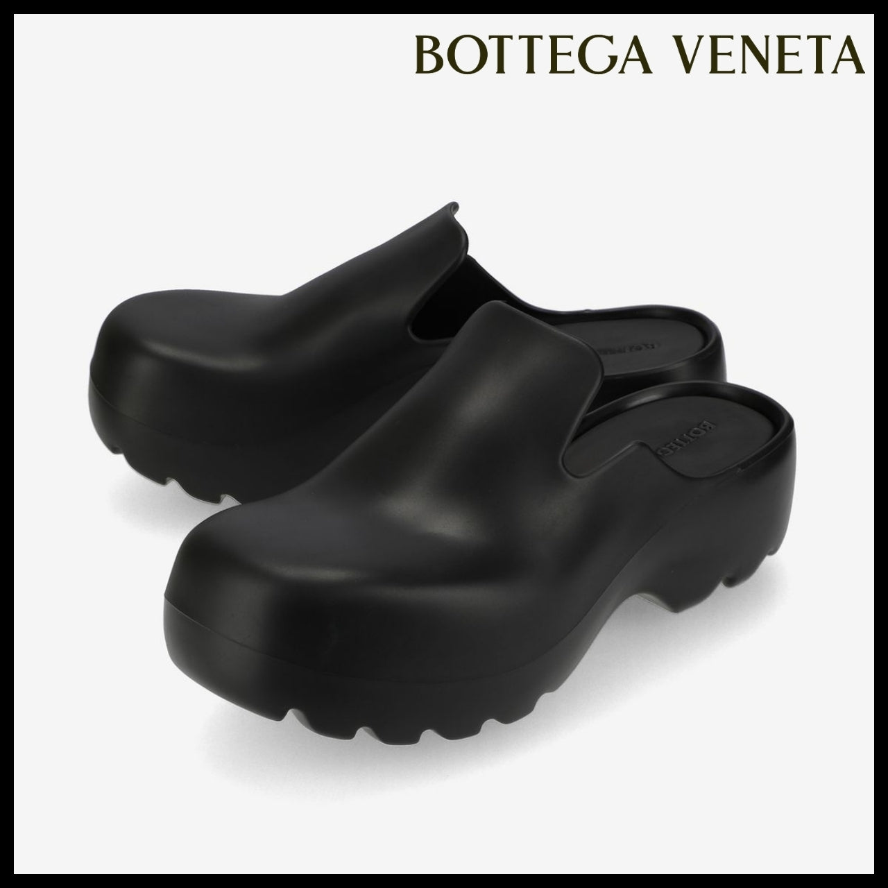 【Bottega Veneta】 Rubber Flash Clogs Black
