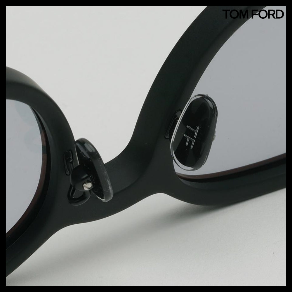 【TOM FORD】Matte Black Horn-Rimmed Sunglasses Grey Tint