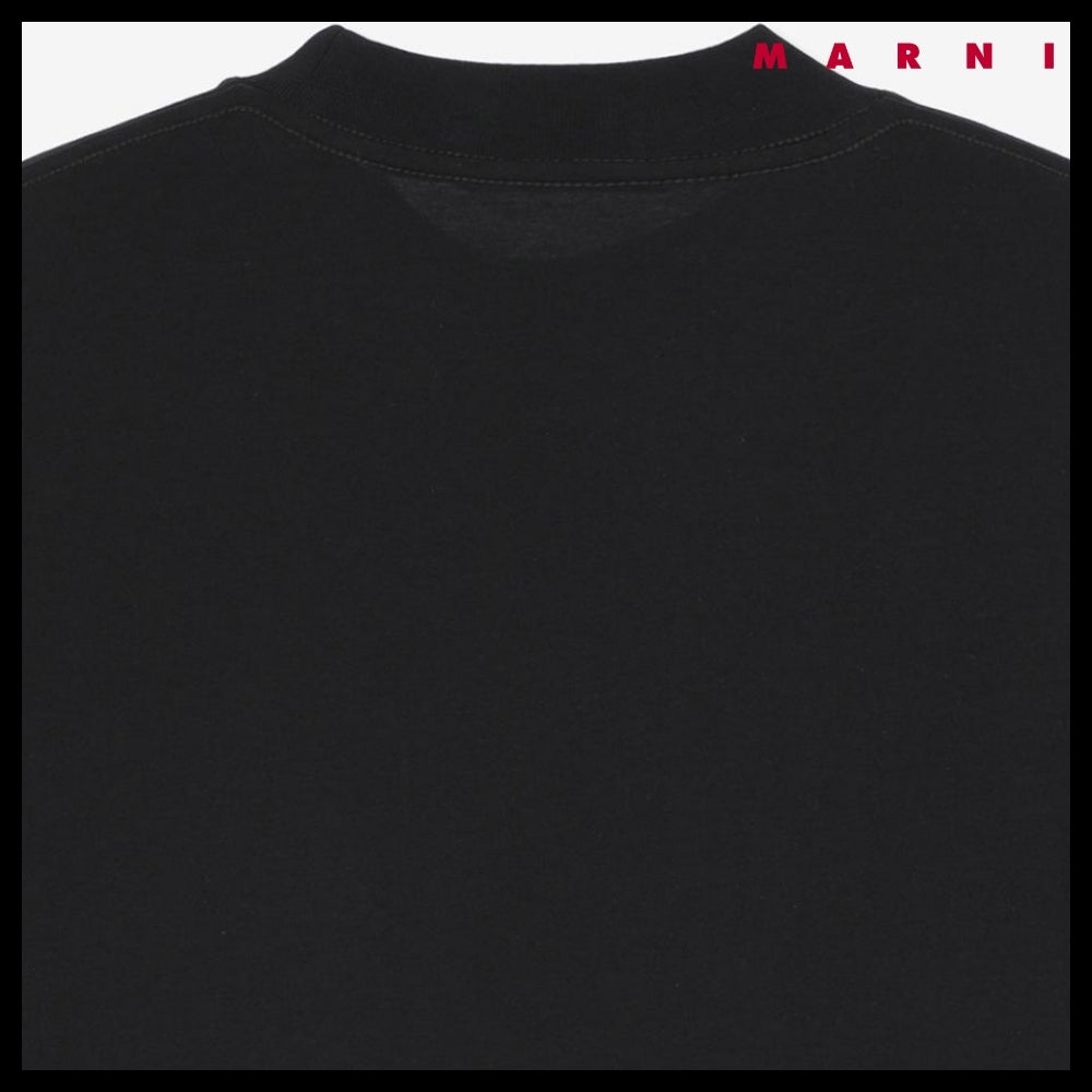 【MARNI】クルーネック ロゴプリント 半袖Tシャツ ブラック