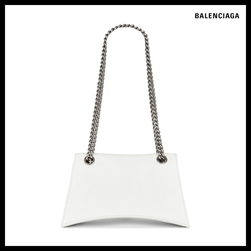 【BALENCIAGA】Crush Small Chain Bag Optic White