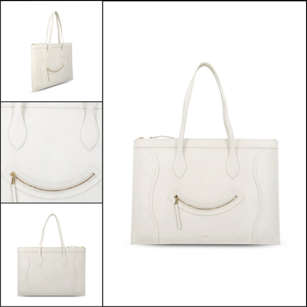 【CELINE】White Tote Bag minimal style