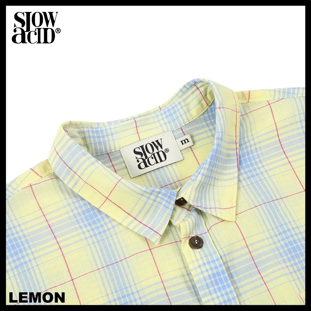 【SLOW ACID】TXT着用 SUMMER LIGHT CHECK SHIRT 2COLOR