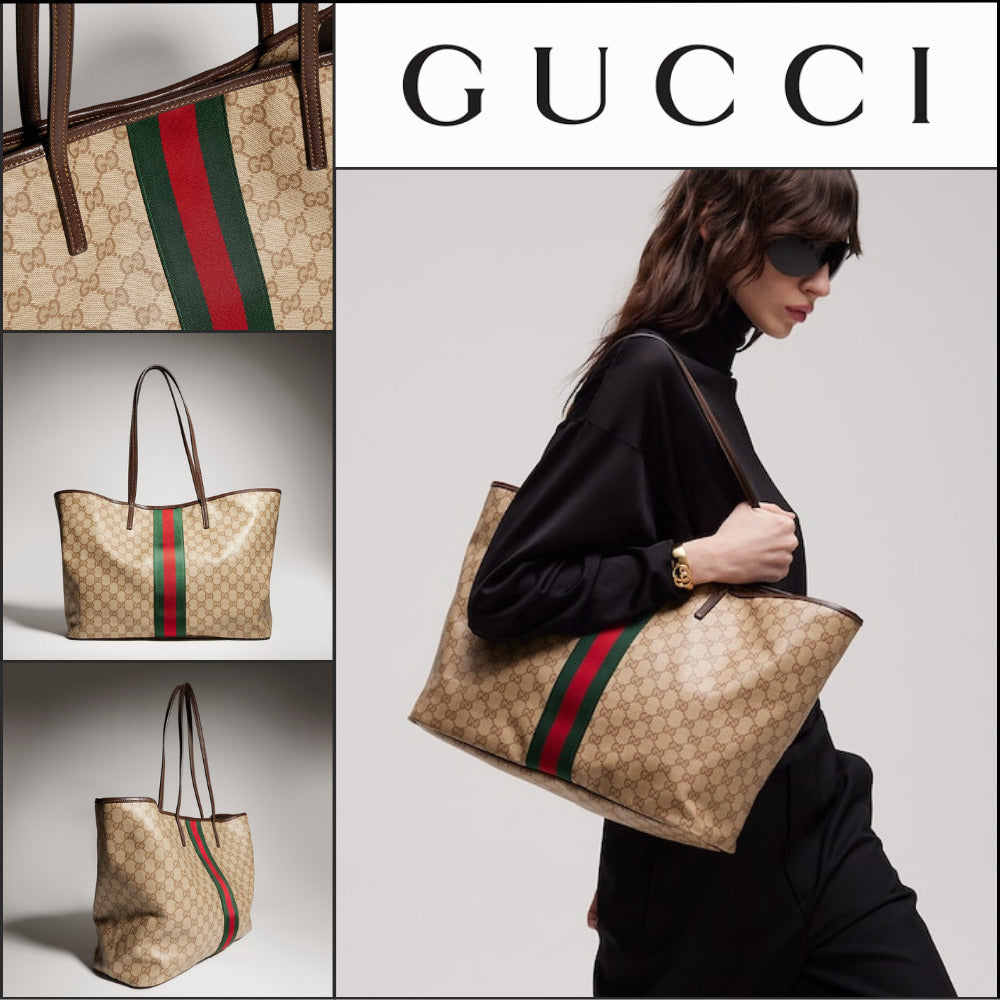 【GUCCI】Web Large Tote Bag