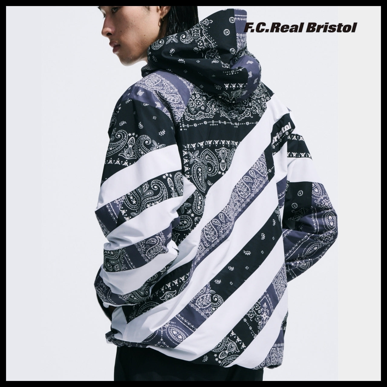 【F.C.REAL BRISTOL】PATCHWORK STRIPE PRACTICE JACKET 2Colors