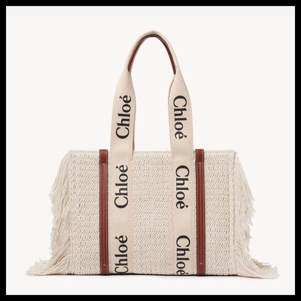 【Chloe】Woody Medium Tote Bag Sepia Brown Women
