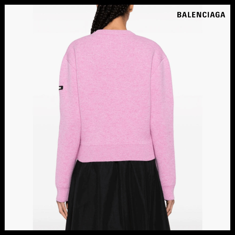 【BALENCIAGA】Wool Crewneck Sweater Pink