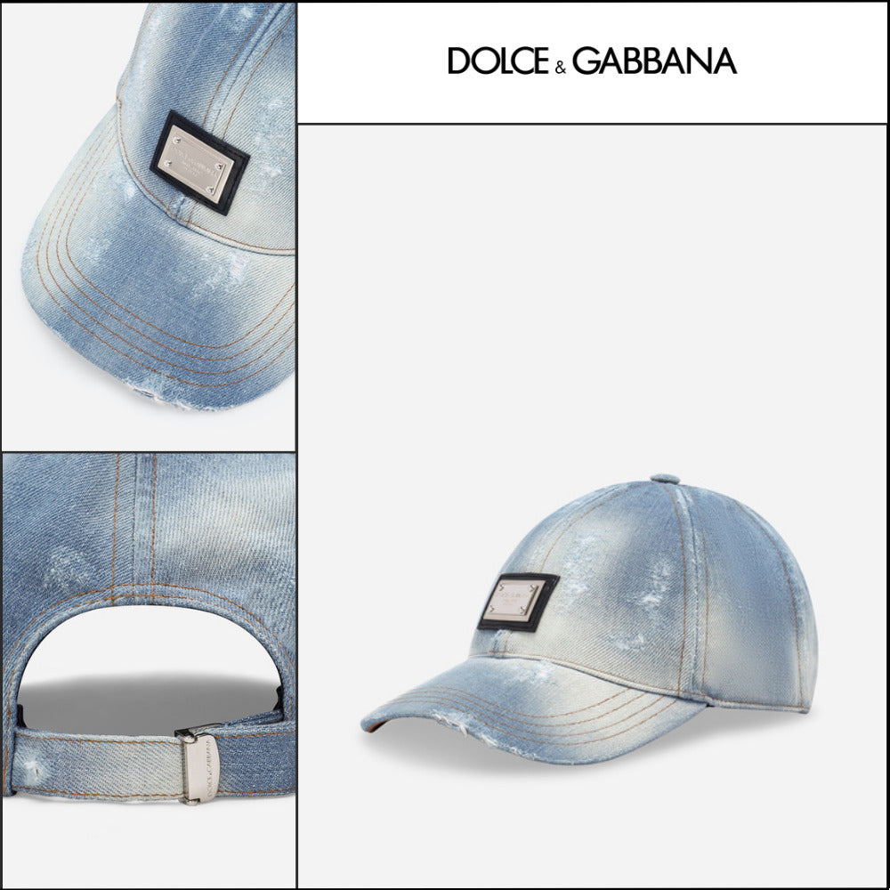 【Dolce&Gabbana】DENIM BASEBALL CAP LOGO TAG