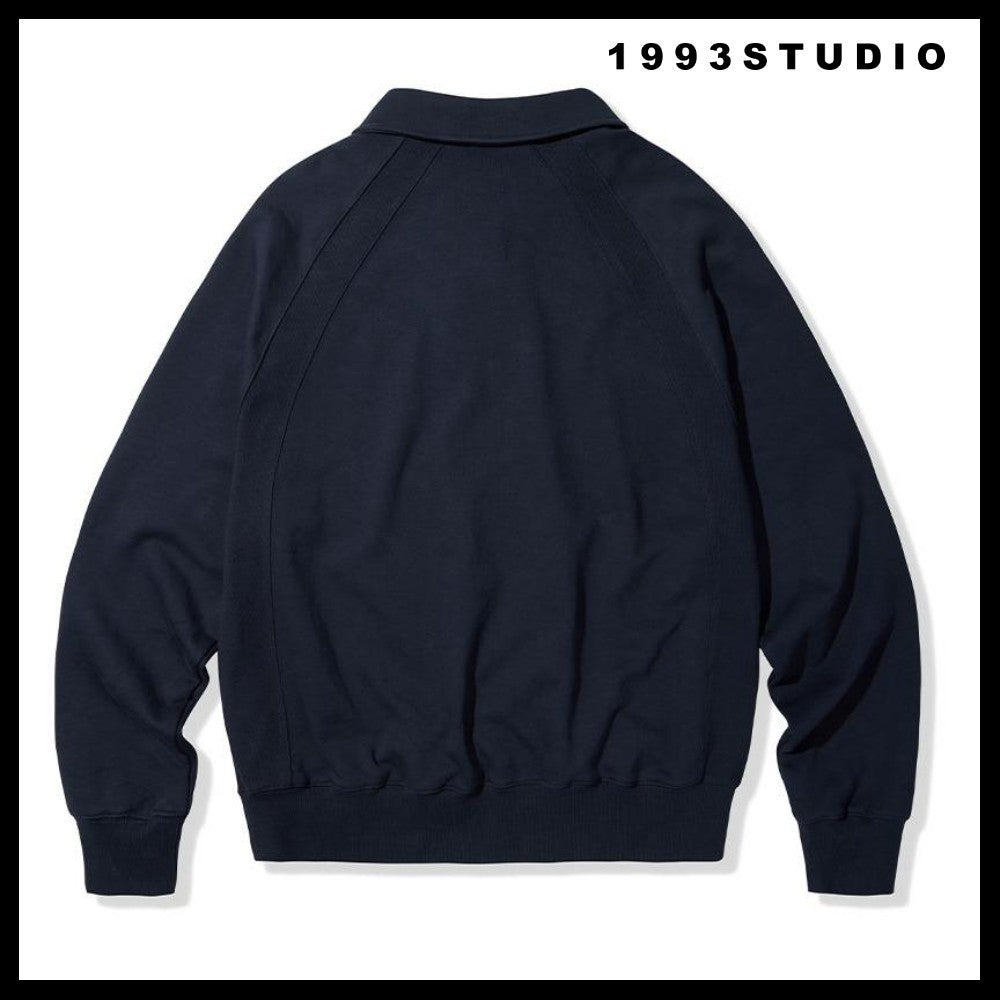 [1993STUDIO] SMALL LOGO HALF ZIP COLLAR SWEATSHIRT 3COLORS