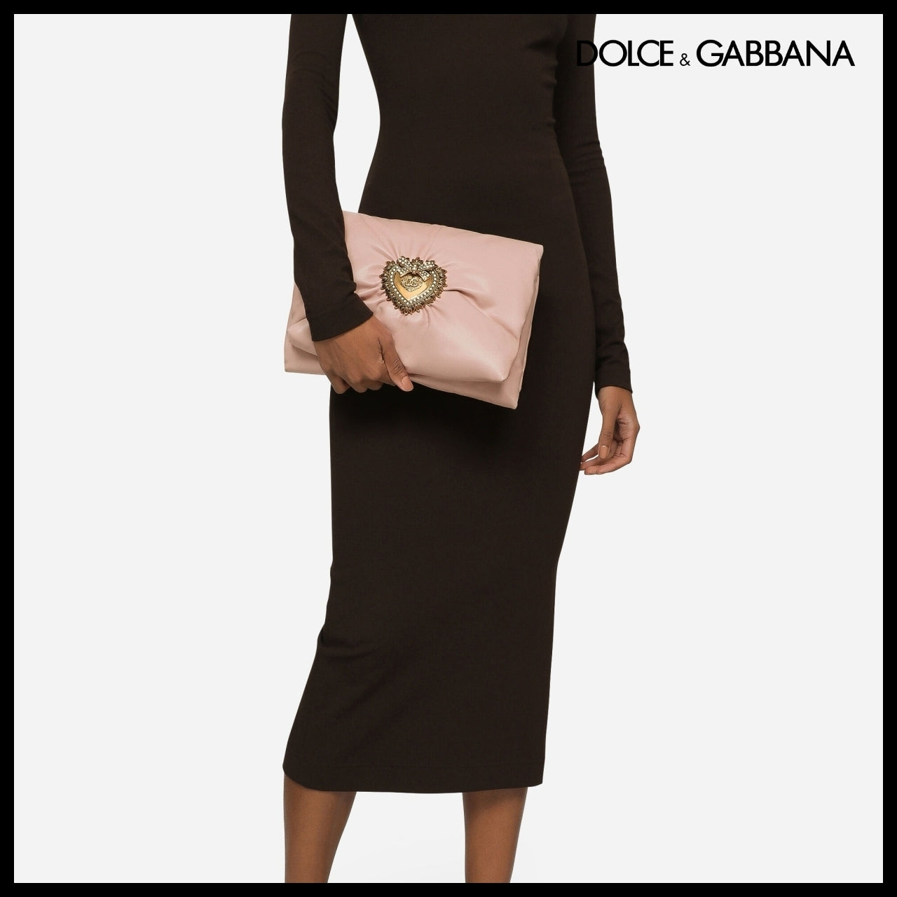 【Dolce & Gabbana】Medium Devotion Soft Shoulder Bag Pink