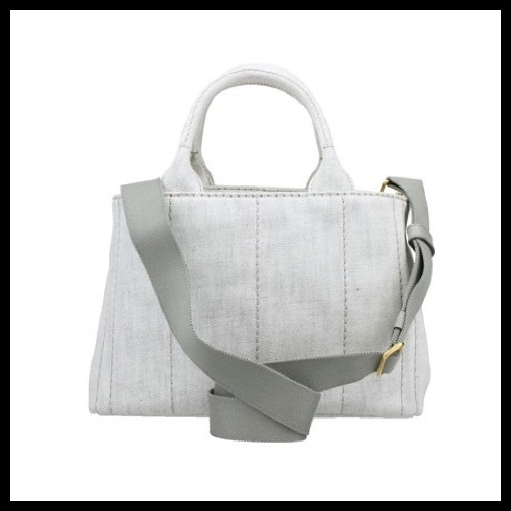 【PRADA】Denim Tote Bag Grey Women's