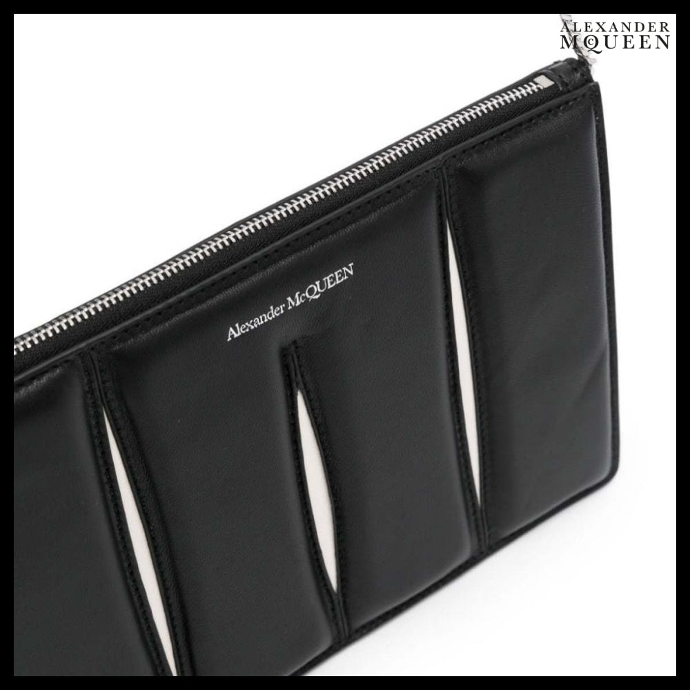【Alexander Mcqueen】The Slash Zipped Card Holder Pouch Bag