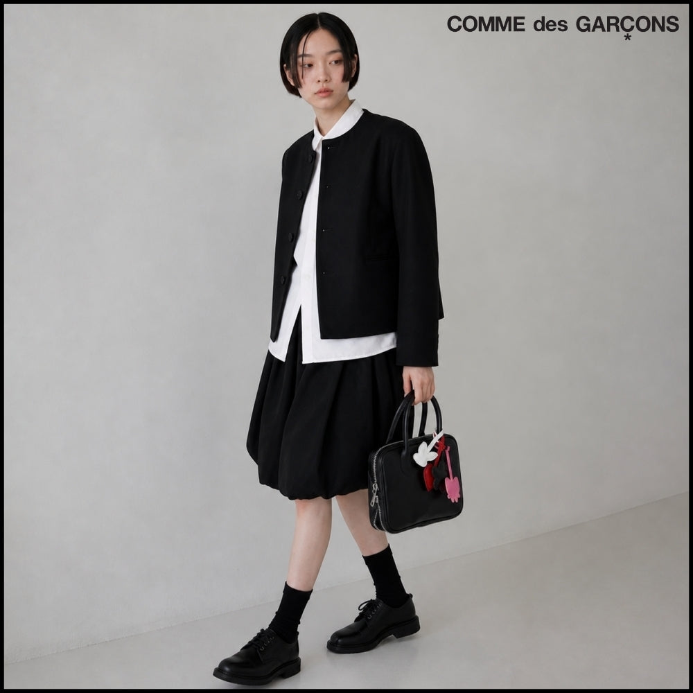 【COMME DES GARCONS】Small Zip Handbag Black
