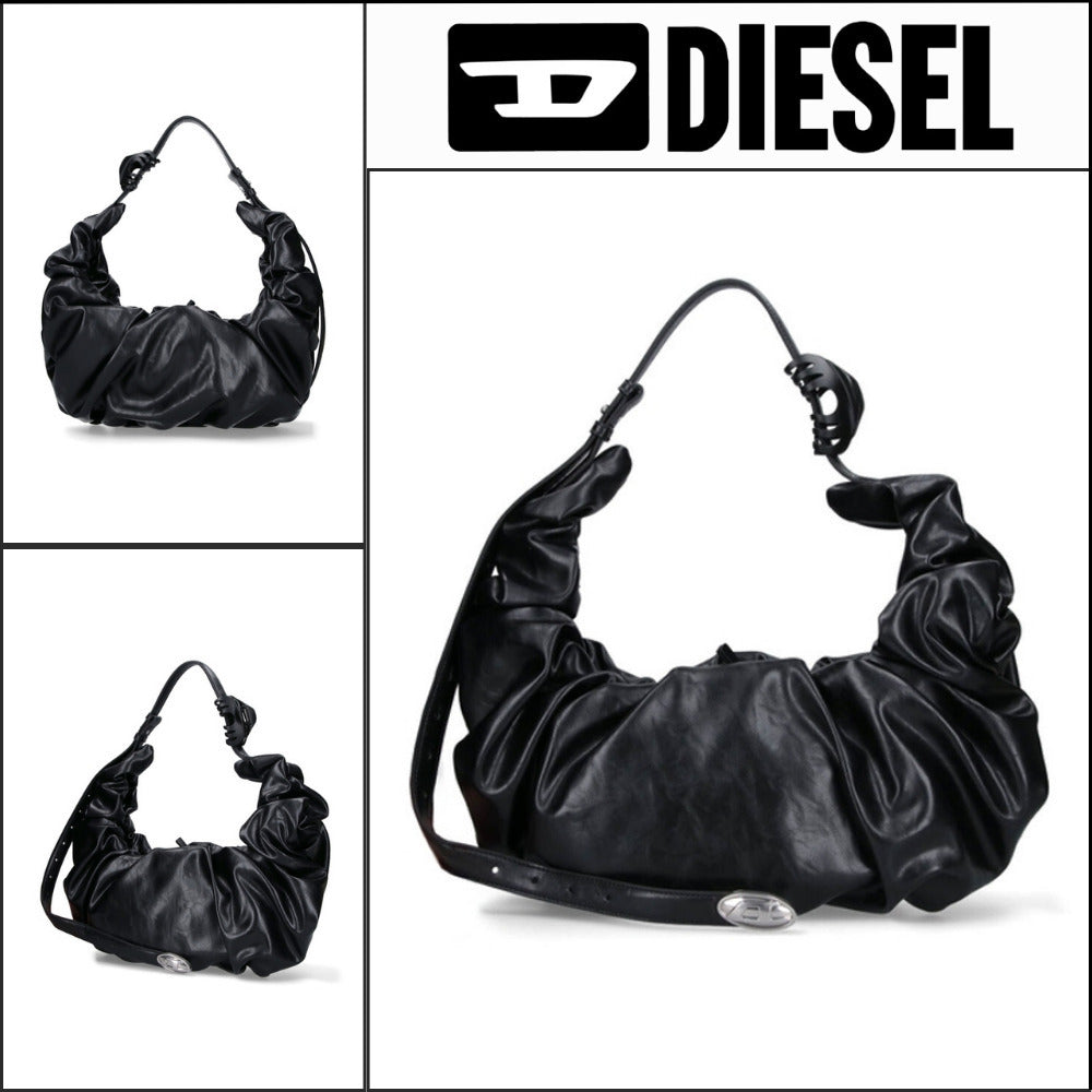 【DIESEL】Black Logo Shoulder Bag