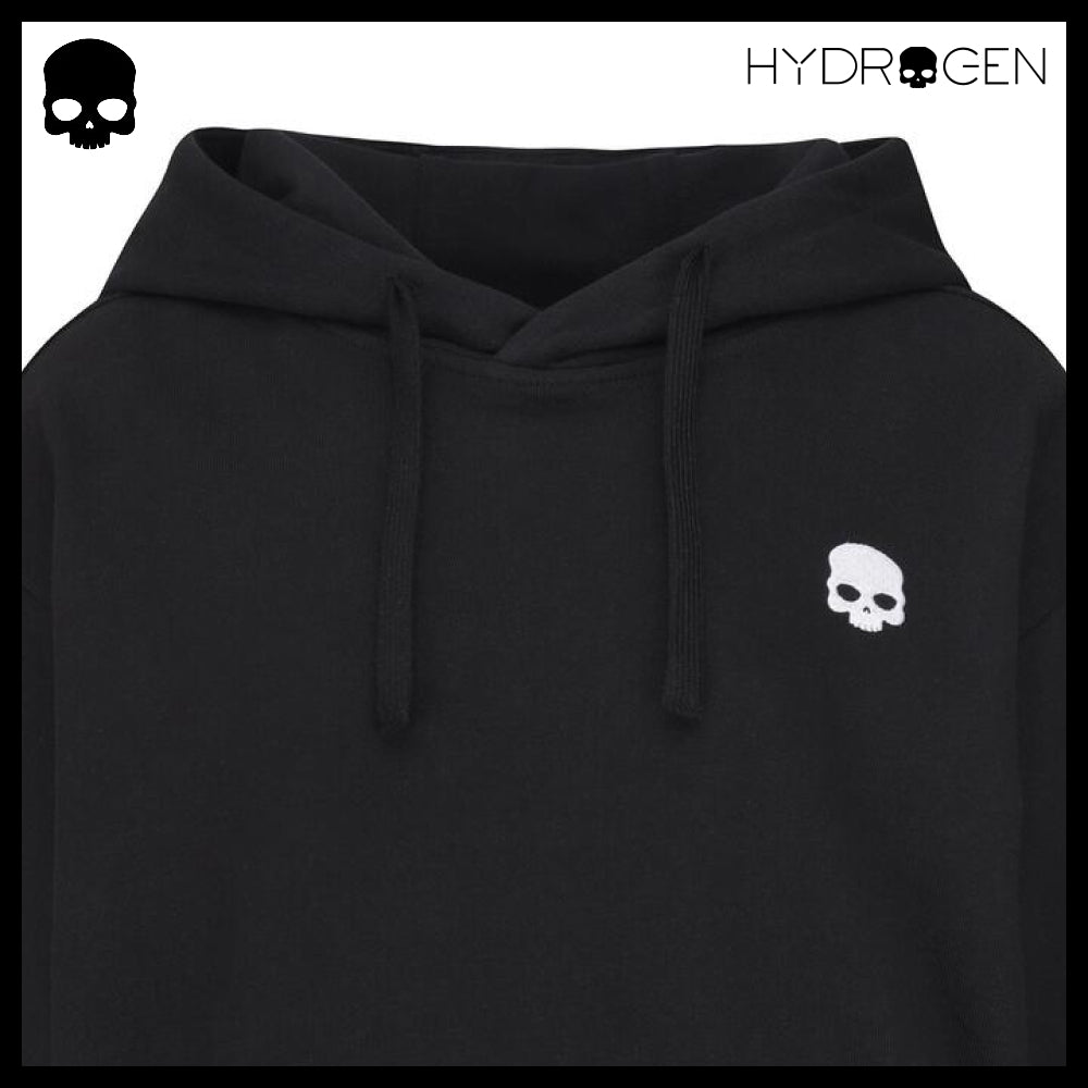 【HYDROGEN】UNI BASIC SKULL LOGO HOODIE BLACK