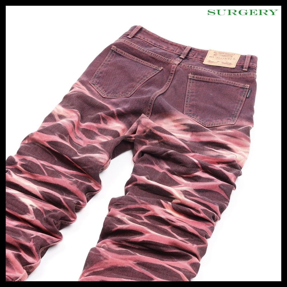 【SURGERY】Yoonseul Long Length Double Jeans Flame