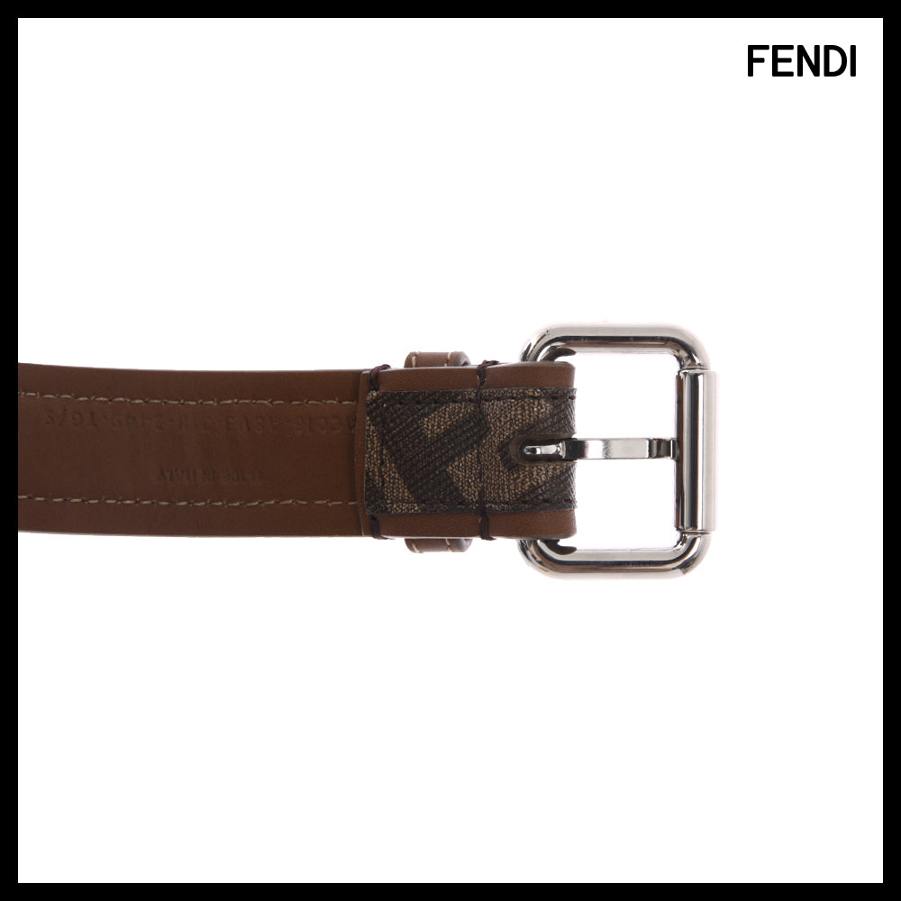 【Fendi】FF Name Plate Brown Pet Collar