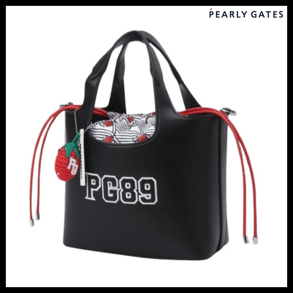 【PEARLY GATES】Embossed Logo Pattern Keyring Bucket Bag