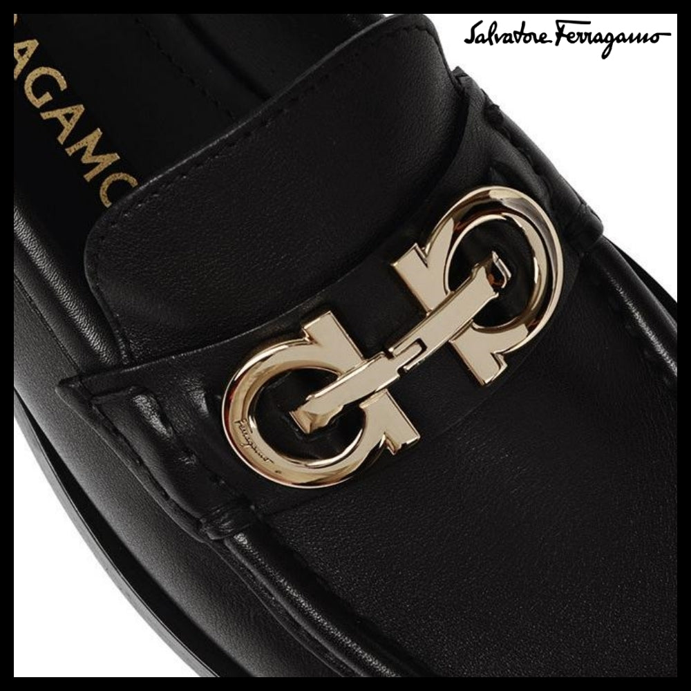 ◆FERRAGAMO◆OFELIA GANCINI LOAFERS BLACK