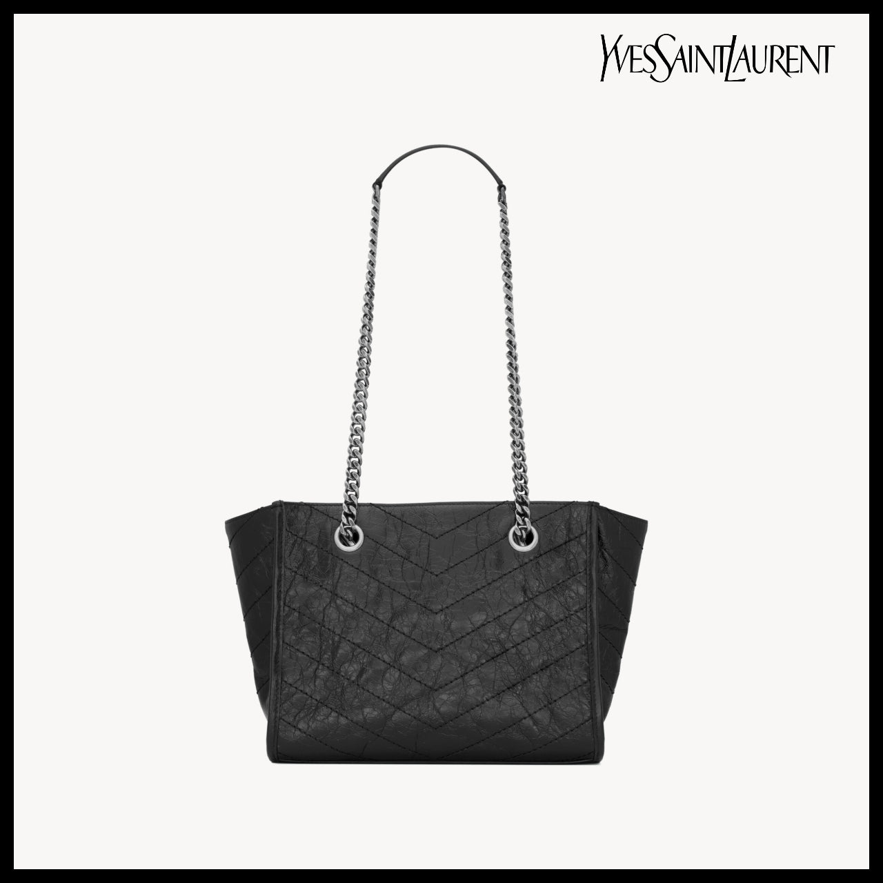 【Saint Laurent】Vintage Leather Small Tote Shoulder Bag
