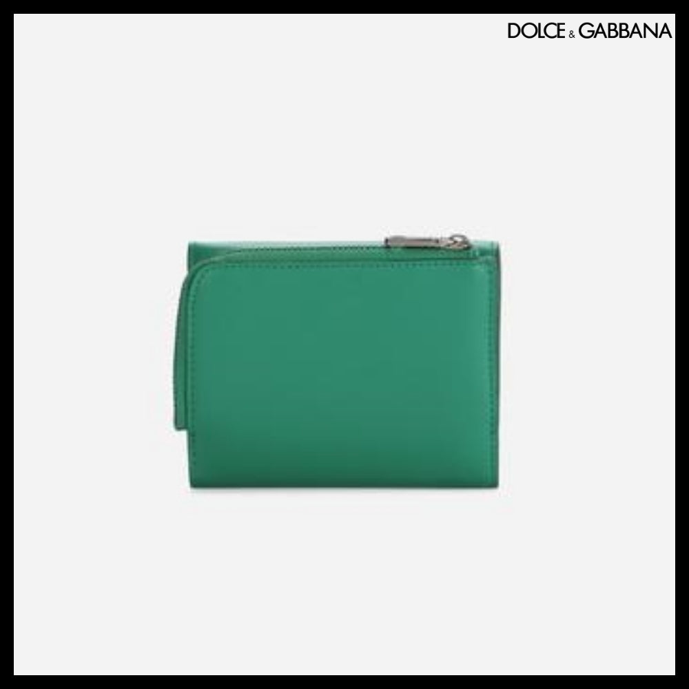 【Dolce&Gabbana】CALFSKIN FRENCH FLAP WALLET LOGO